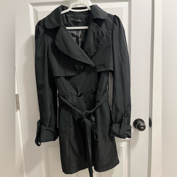 Women's Black Trench Coat - Picture 1 of 7